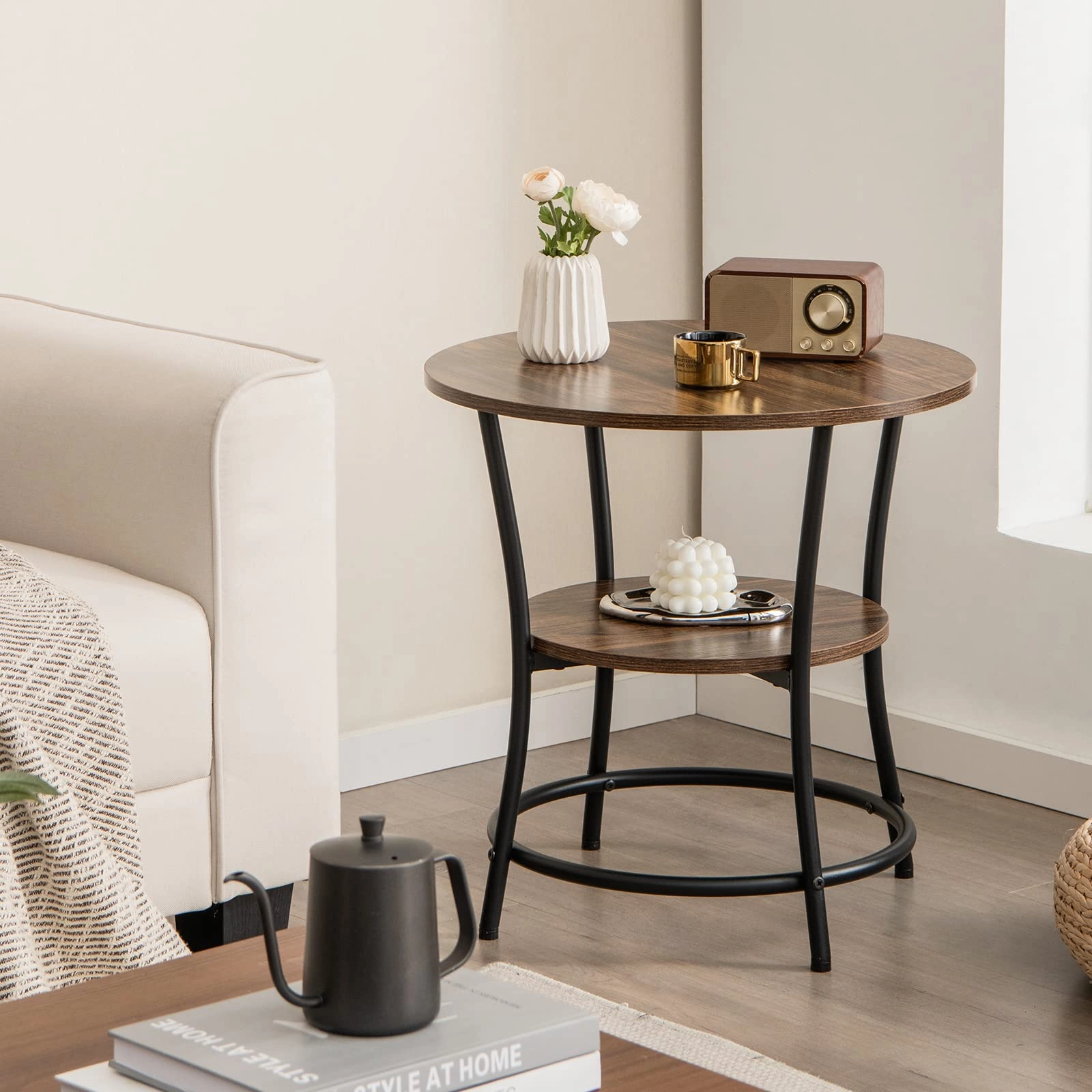 Giantex Round End Table Set
