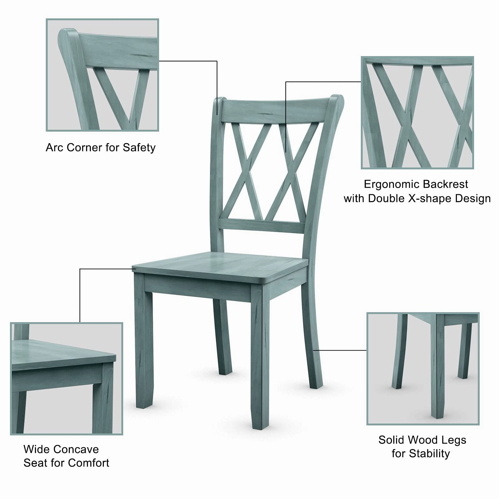 Giantex Rubber Wood Dining Room Side Chair