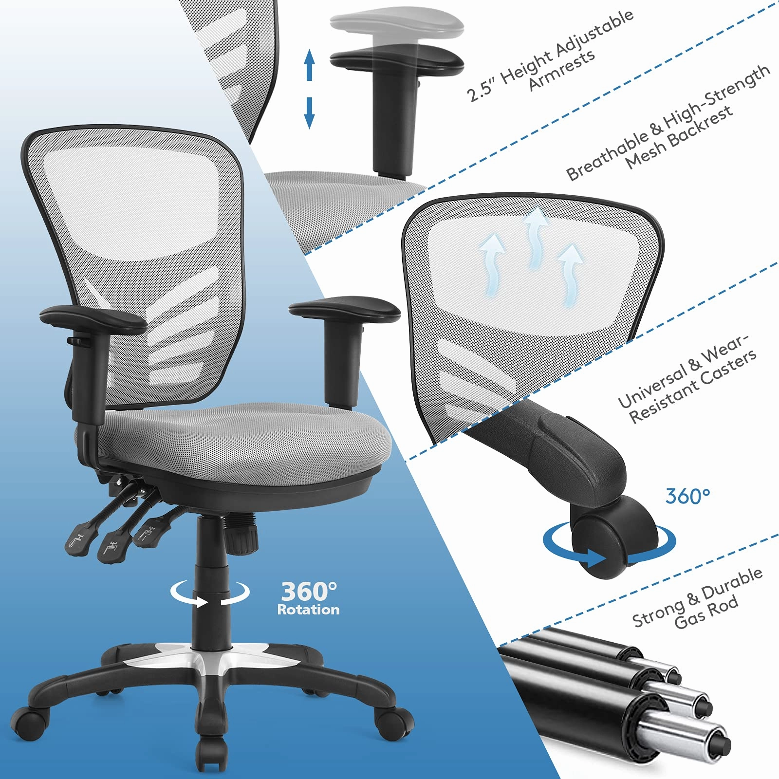 Giantex Seat Tilt Adjustment Office Chair for Working Studying Gaming