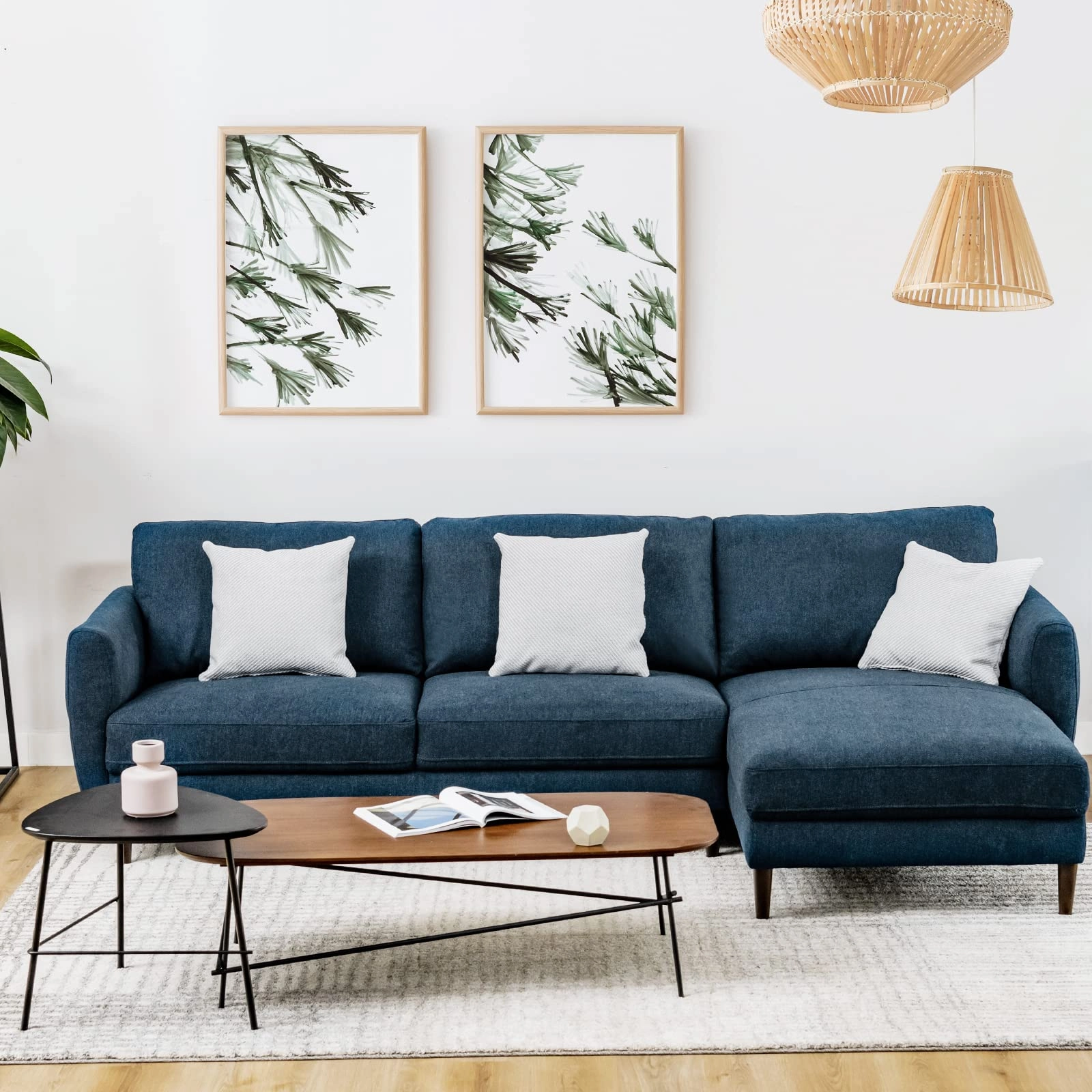 Giantex Sectional Sofa Couch Set, 3-Seat Sofa
