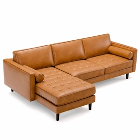 Giantex Sectional Sofa Couch with Chaise Lounge, L-Shaped 3-Seat Sofa Sleeper storage ottoman, pouf