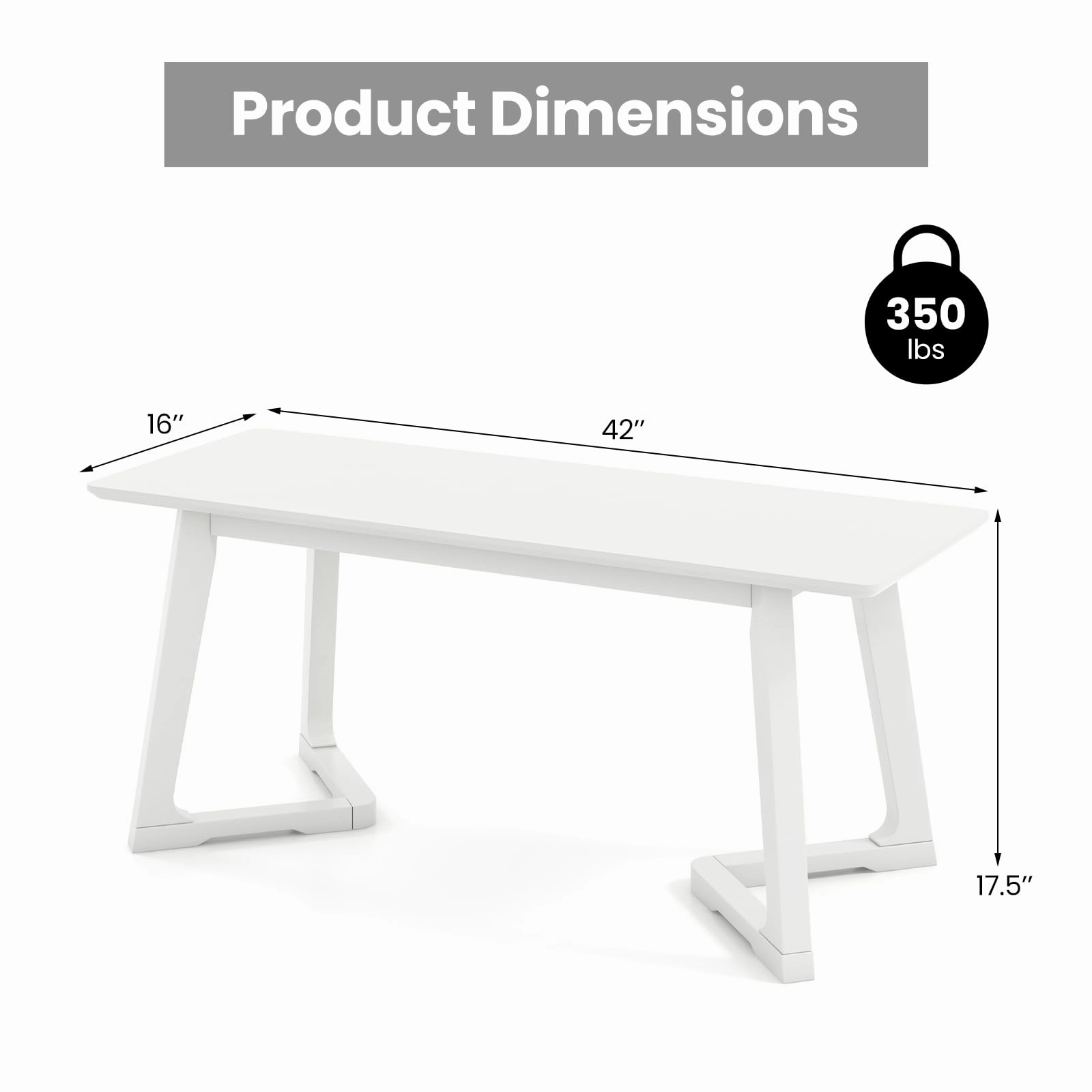 Giantex Set of 1/2 Entryway Bench, 42 Long Dining Bench with Rubber Wood Triangular Legs
