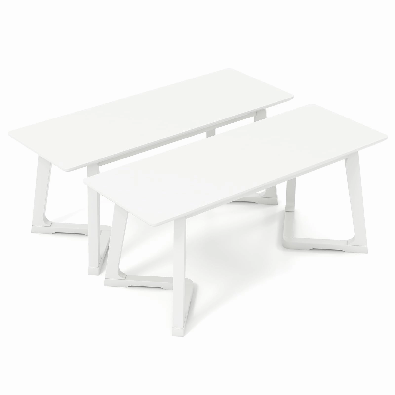 Giantex Set of 1/2 Entryway Bench, 42 Long Dining Bench with Rubber Wood Triangular Legs kitchen towel, placemats