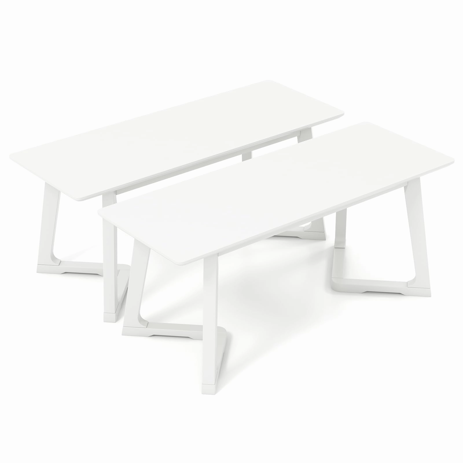 Giantex Set of 1/2 Entryway Bench, 42 Long Dining Bench with Rubber Wood Triangular Legs