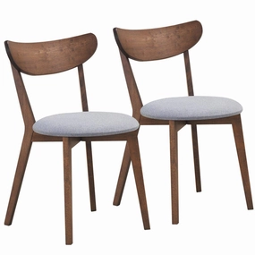 Giantex Set of 2 Dining Chairs, Mid-Century Dining Side Chairs with Curved Back and Cushioned Seat kitchen towel, placemats