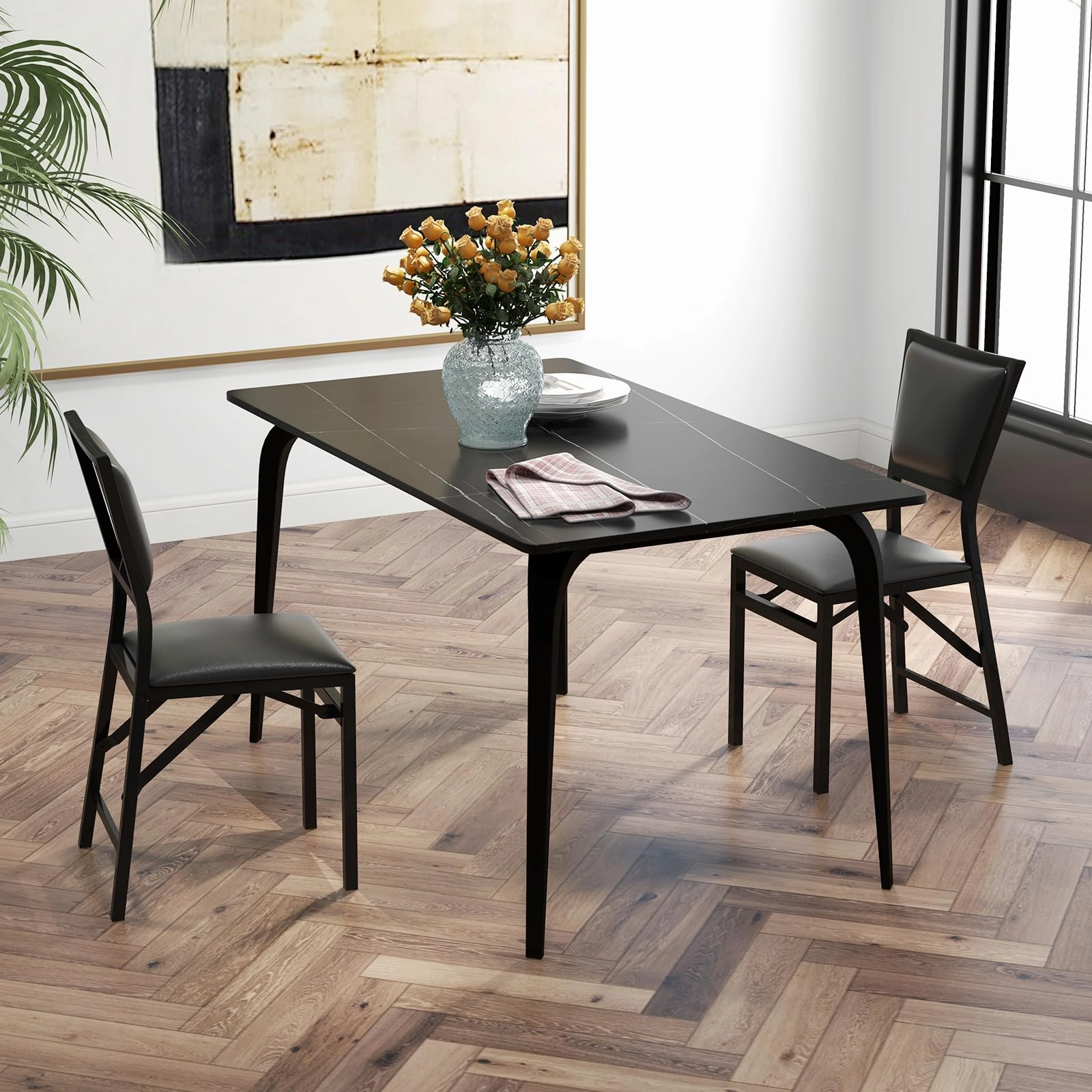Giantex Set of 2 Metal Folding Chair Dining Chairs Home Restaurant Furniture Portable (18" X 20" X 33.5")