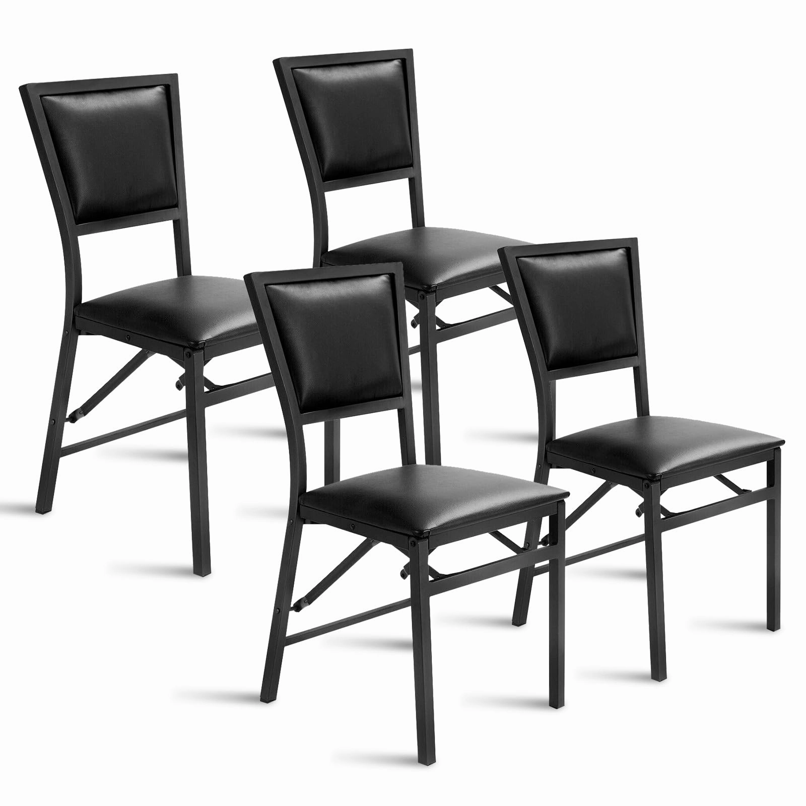 Giantex Set of 2 Metal Folding Chair Dining Chairs Home Restaurant Furniture Portable (18" X 20" X 33.5")