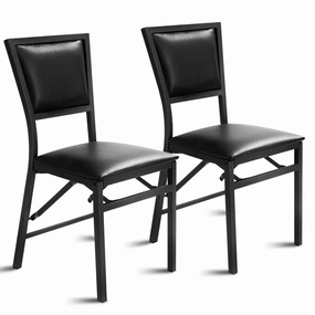 Giantex Set of 2 Metal Folding Chair Dining Chairs Home Restaurant Furniture Portable (18" X 20" X 33.5") kitchen towel, placemats