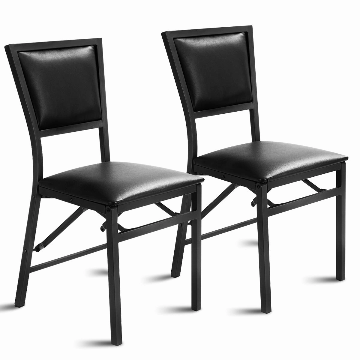Giantex Set of 2 Metal Folding Chair Dining Chairs Home Restaurant Furniture Portable (18" X 20" X 33.5") kitchen towel, placemats