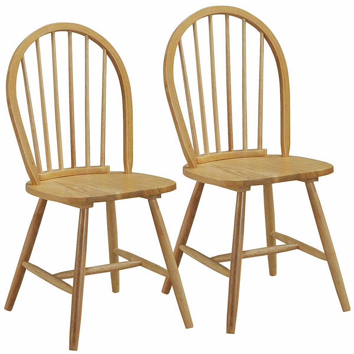 Giantex Set of 2 or 4 Windsor Chairs, Country Wood Chairs