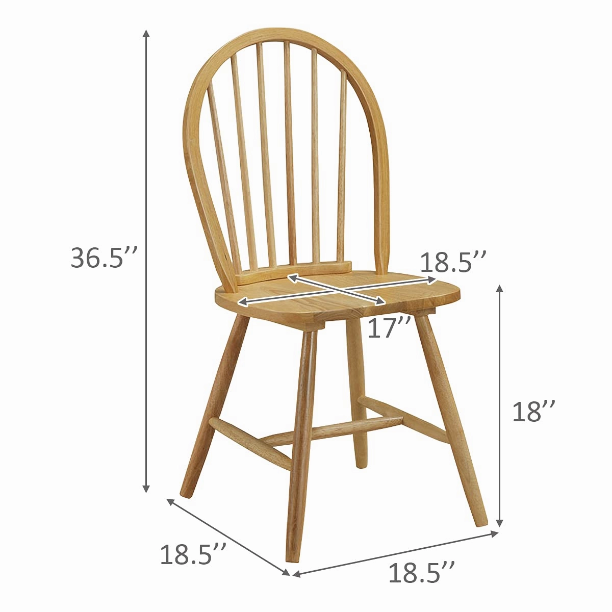 Giantex Set of 2 or 4 Windsor Chairs, Country Wood Chairs