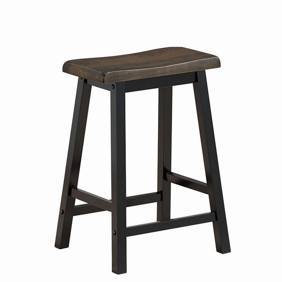 Giantex Set of 2 Saddle Seat Stools, Wood Vintage Counter Height Chairs