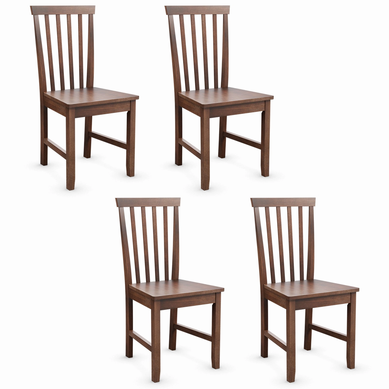 Giantex Set of 4/ 2 Dining Room Side Chair w/High Slat Back, Wood Legs kitchen towel, placemats