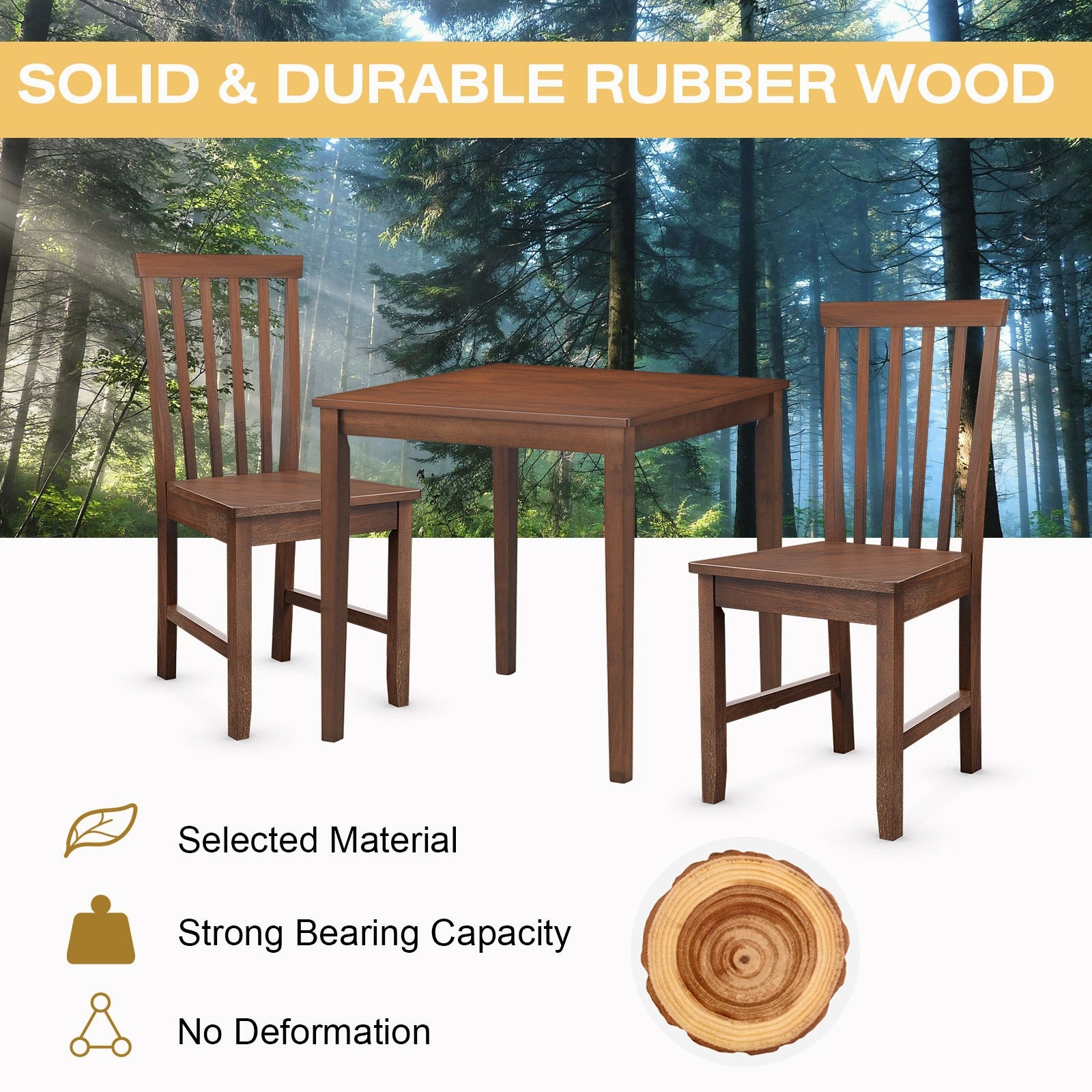 Giantex Set of 4/ 2 Dining Room Side Chair w/High Slat Back, Wood Legs