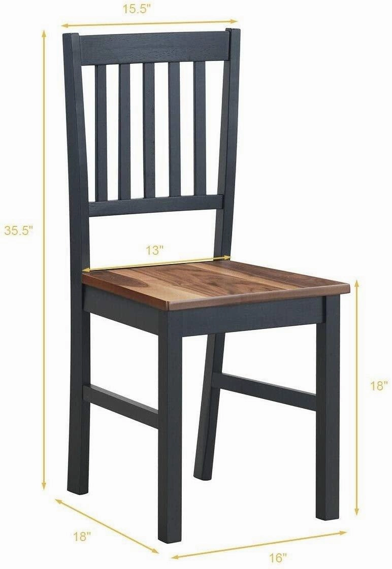 Giantex Set of 4 Wood Dining Chairs, Whitesburg Dining Room Side Chair w/ Wide Seat,Black