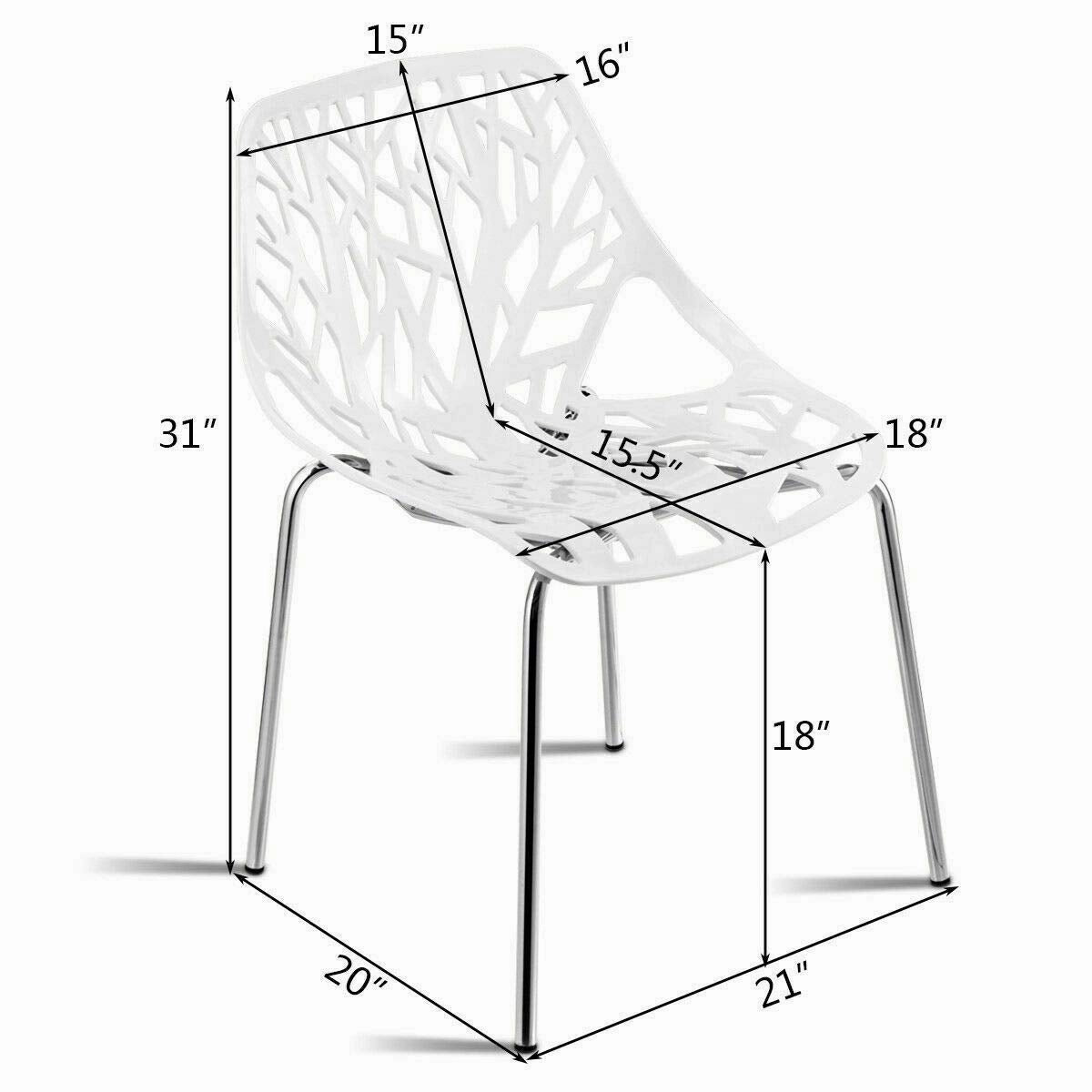 Giantex Set of 6 Modern Dining Chairs w/Plastic Feet Pads
