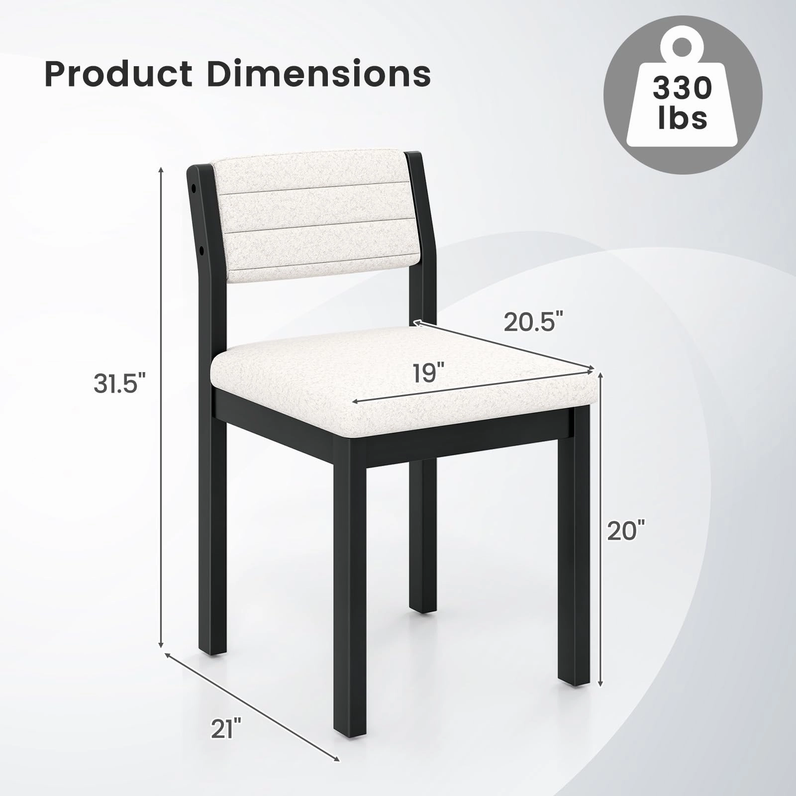 Giantex Sherpa Kitchen Chairs with Wood Frame & Padded Seat