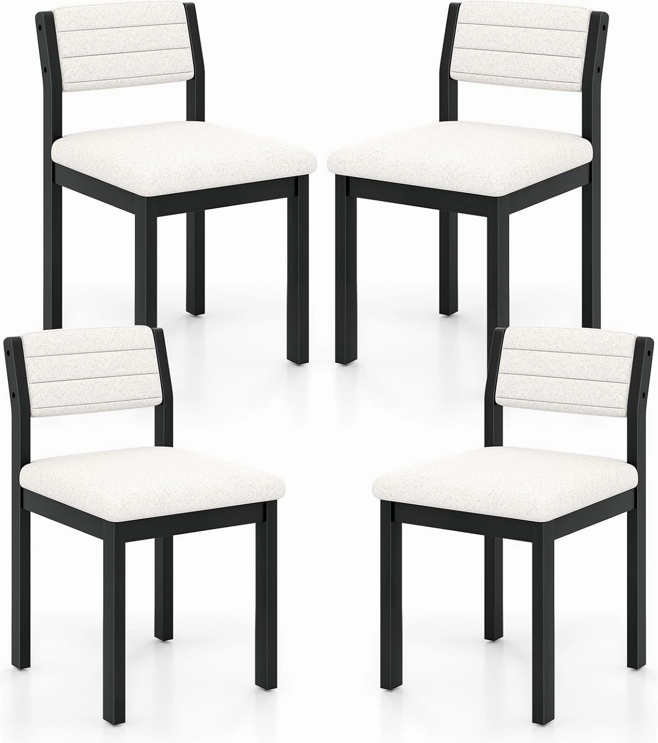 Giantex Sherpa Kitchen Chairs with Wood Frame & Padded Seat