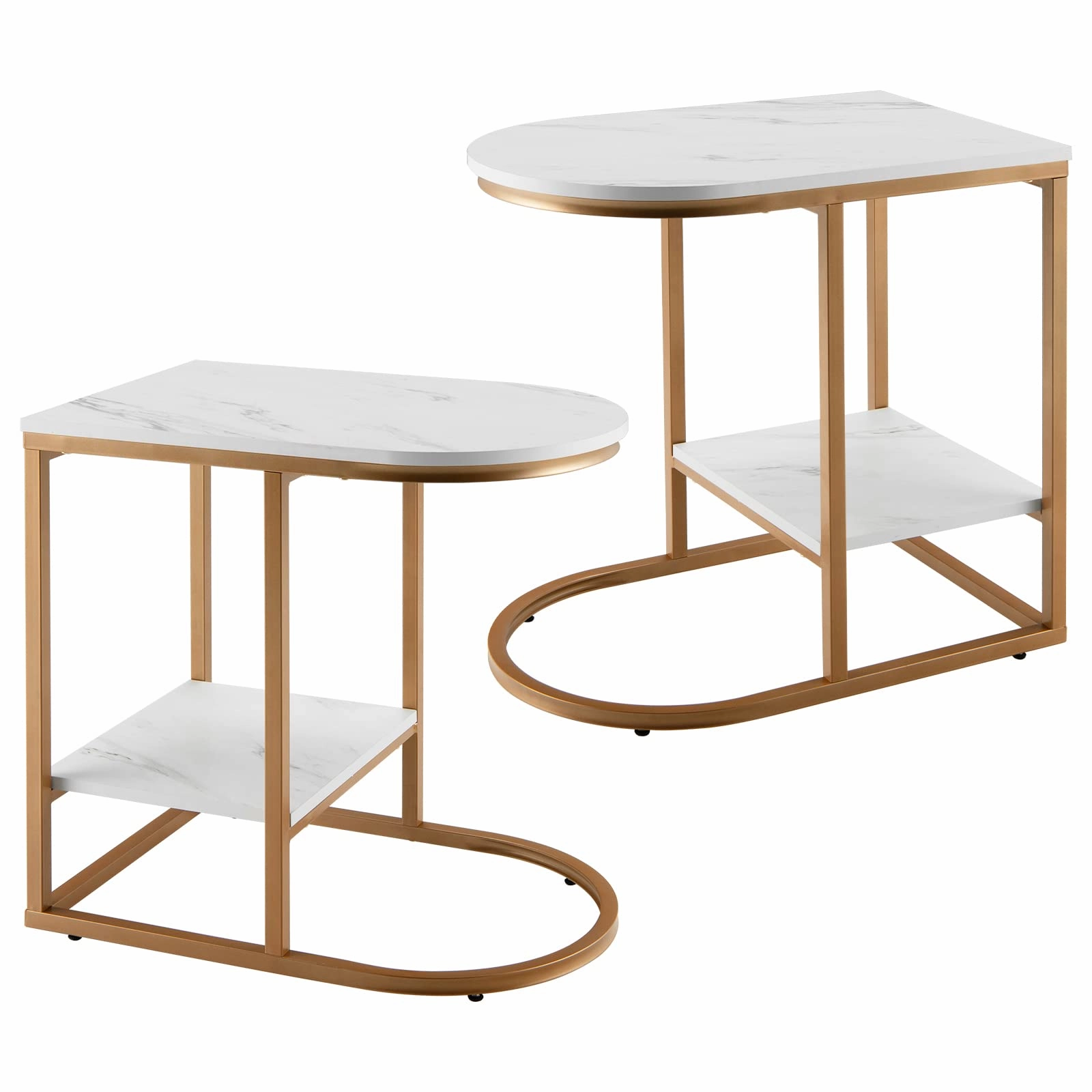 Giantex Side Table, 2-Tier C-Shaped End Table