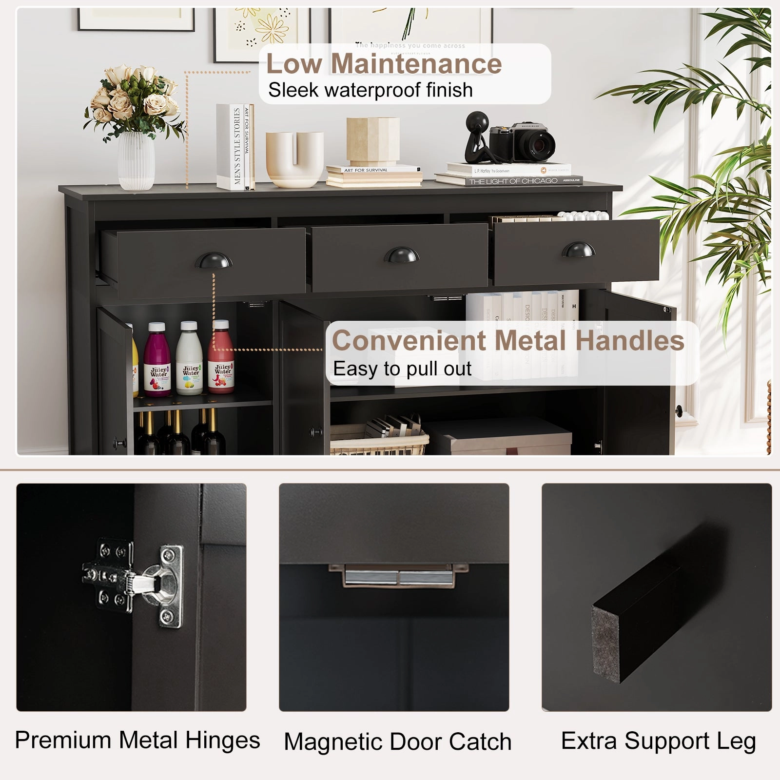 Giantex Sideboard Buffet Server Storage Cabinet Console Table
