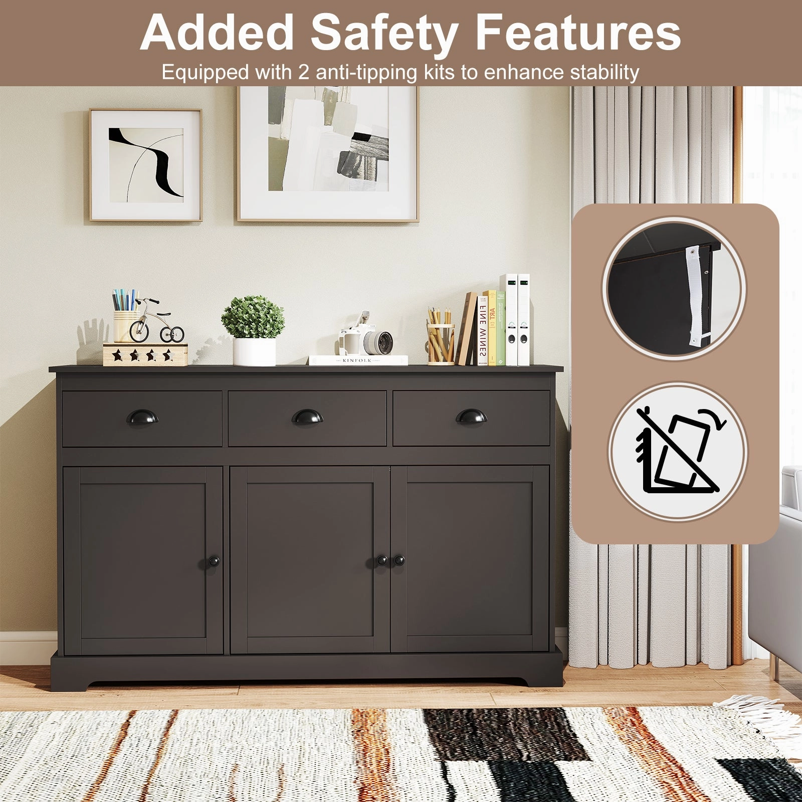 Giantex Sideboard Buffet Server Storage Cabinet Console Table