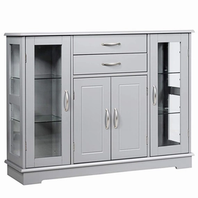 Giantex Sideboard Buffet Server Storage Cabinet W/ 2 Drawers kitchen towel, placemats
