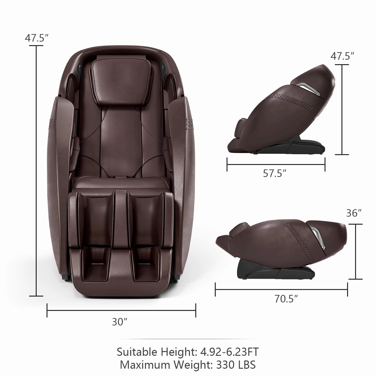Giantex SL Track Massage Recliner Zero Gravity W/Negative Ion Generator