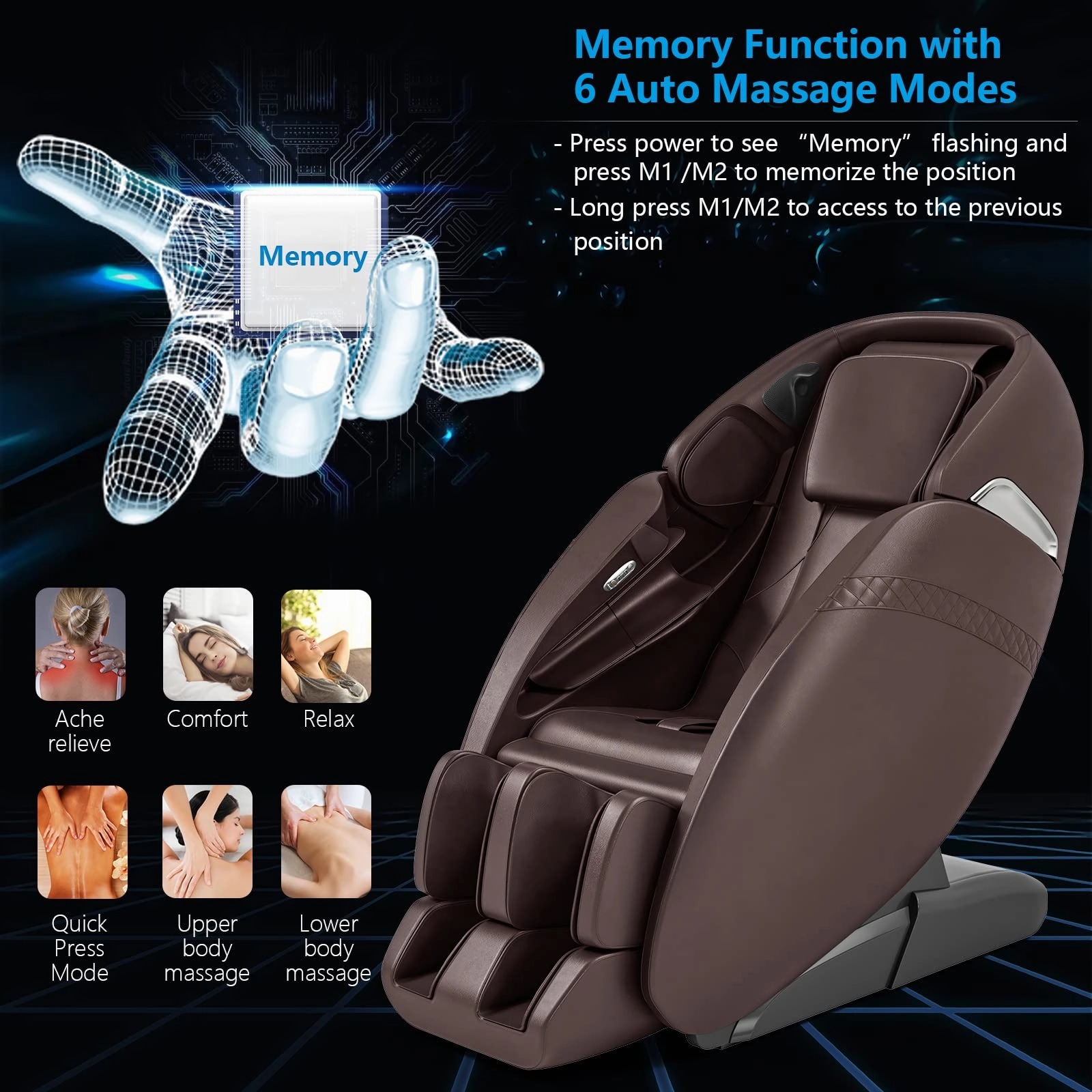 Giantex SL Track Massage Recliner Zero Gravity W/Negative Ion Generator