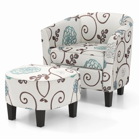 Giantex Small Accent Chair with Ottoman Set sectional sofa, corner couch