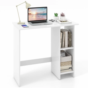 Giantex Small Desk, Compact Study Writing Desk with 3-Position Adjustable Shelf, Anti-Toppling Kit patio decor, garden accessories