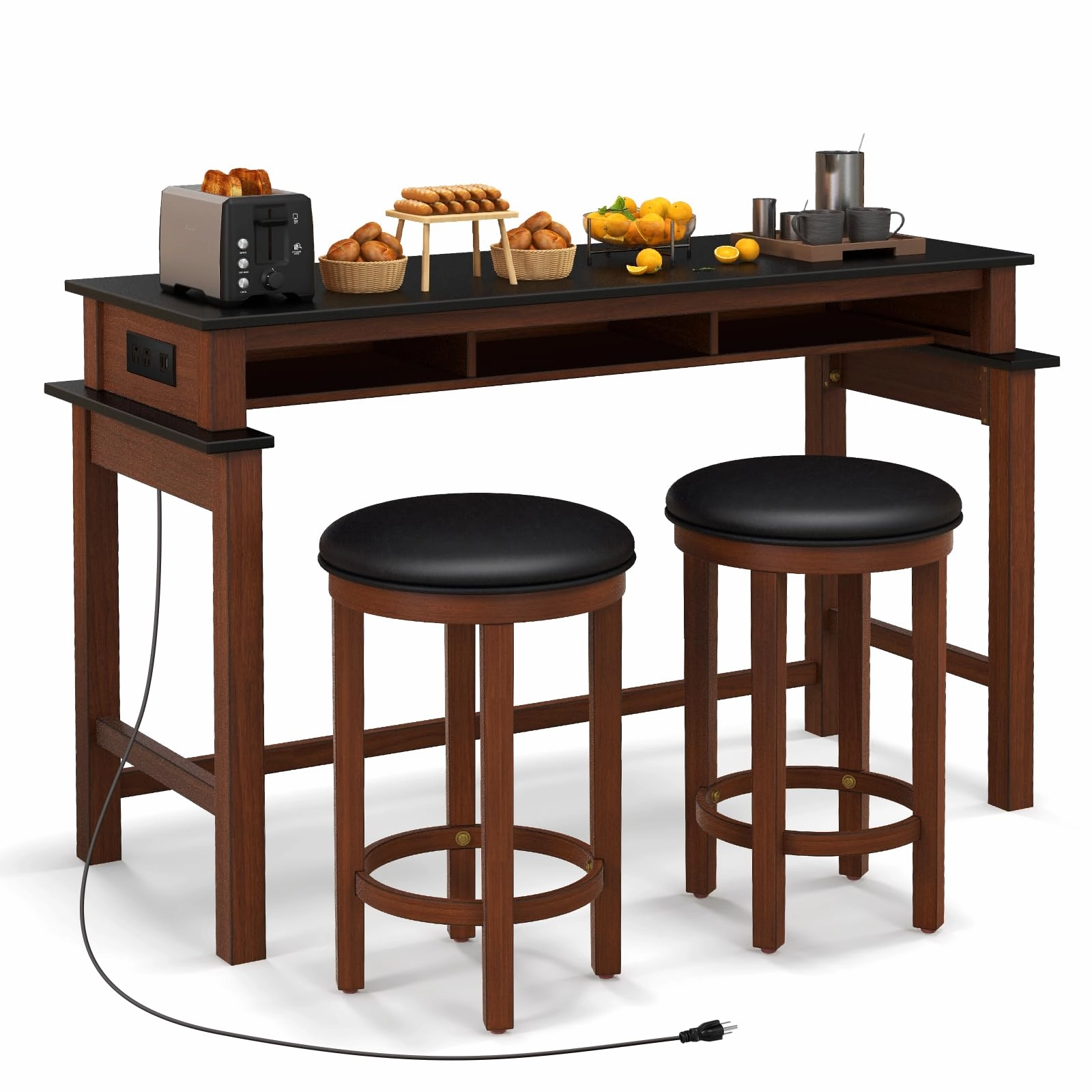 Giantex Small Dining Table Set for 2 - Bar Table and 2 Bar Stools kitchen towel, placemats