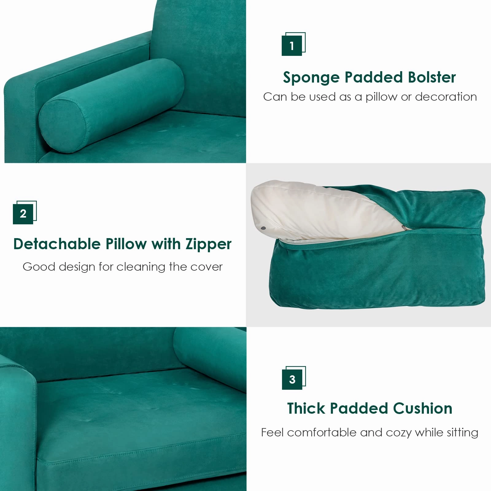 Giantex Sofa Chair, Accent Armchair w/Comfy Cushion