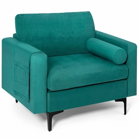 Giantex Sofa Chair, Accent Armchair w/Comfy Cushion storage ottoman, pouf
