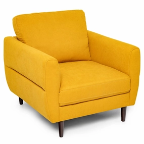 Giantex Sofa Chair, Upholstered Mid-Century Modern Accent Chair sectional sofa, corner couch