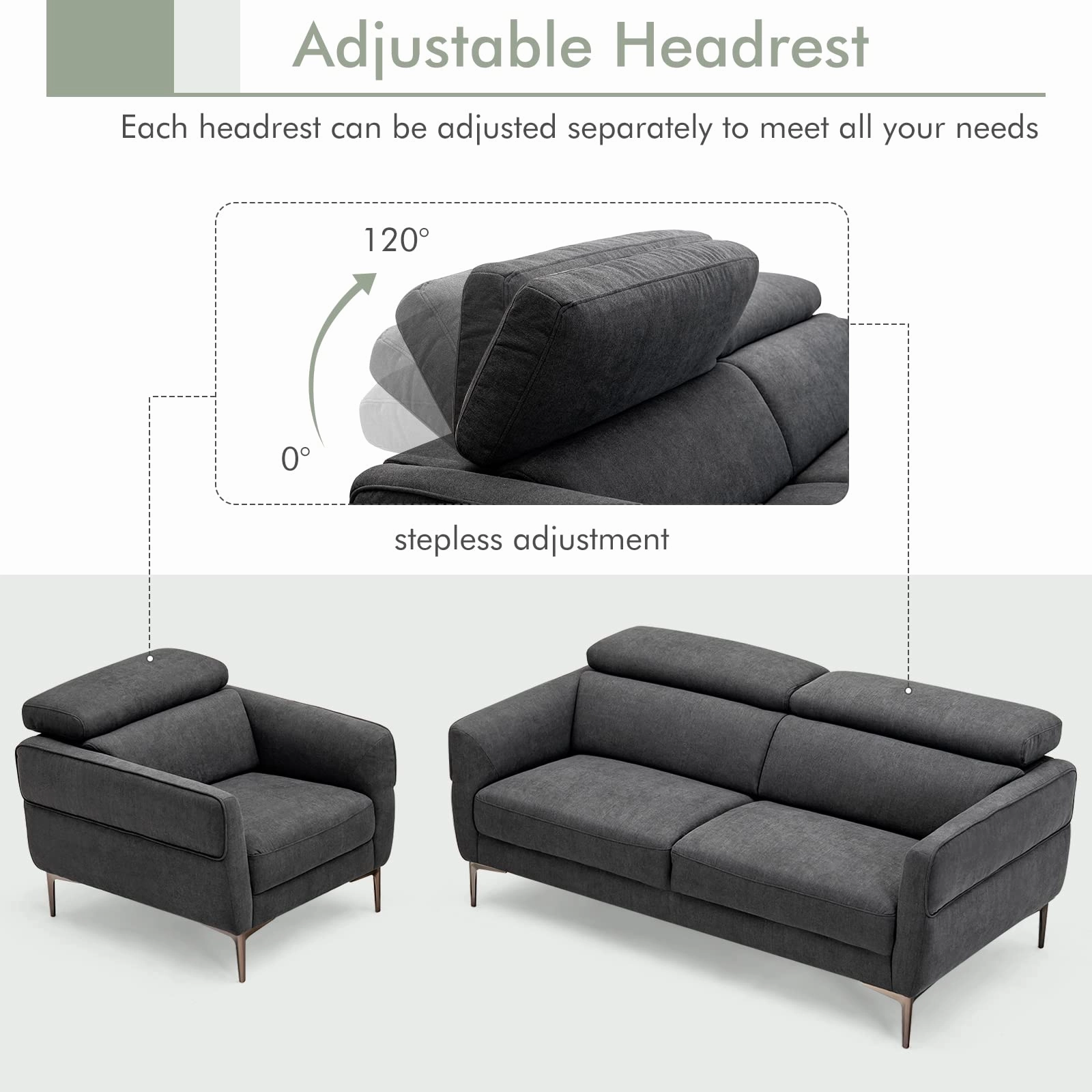 Giantex Sofa Couch and Accent Chairs Set