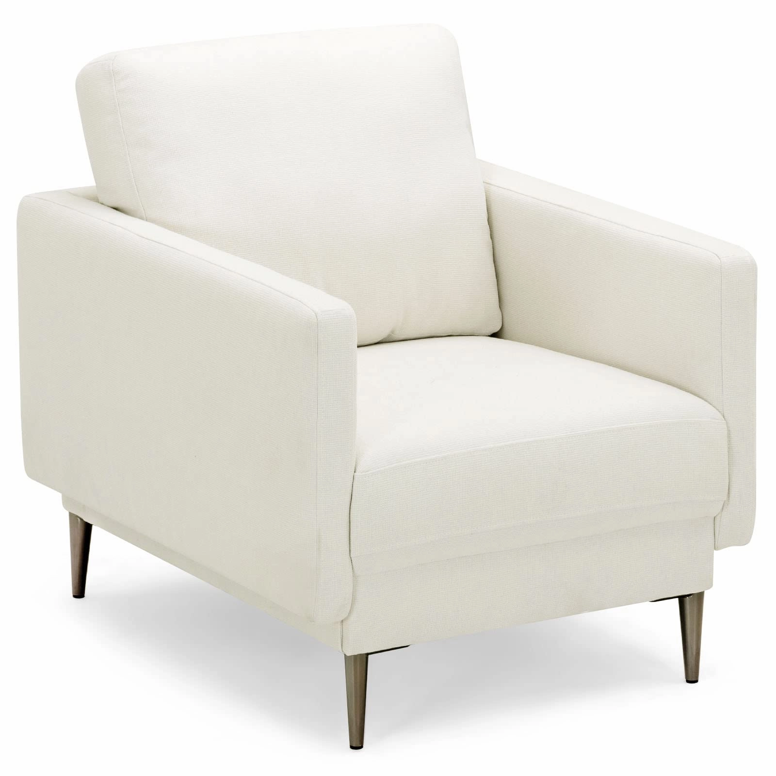 Giantex Sofa Couch, for Bedroom, Reception Rooms, Chair & Loveseat(Grey & White) storage ottoman, pouf