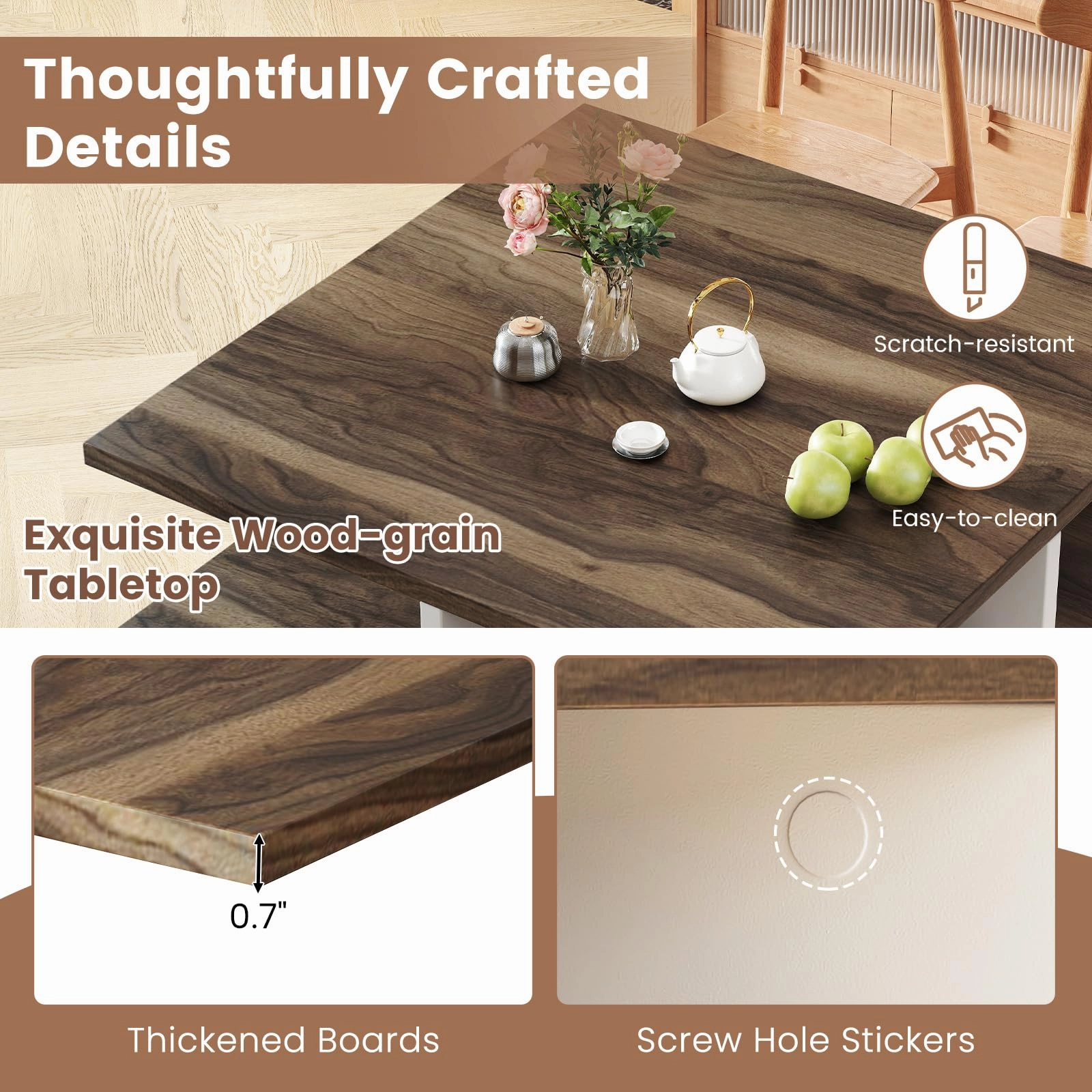 Giantex Square Coffee Table with Storage for Living Room