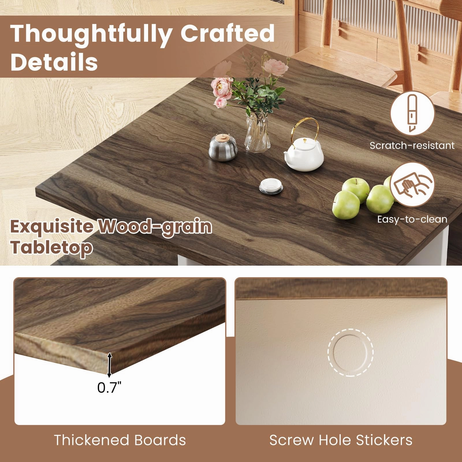 Giantex Square Coffee Table with Storage for Living Room