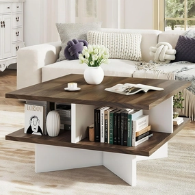 Giantex Square Coffee Table with Storage for Living Room entry bench, mudroom storage