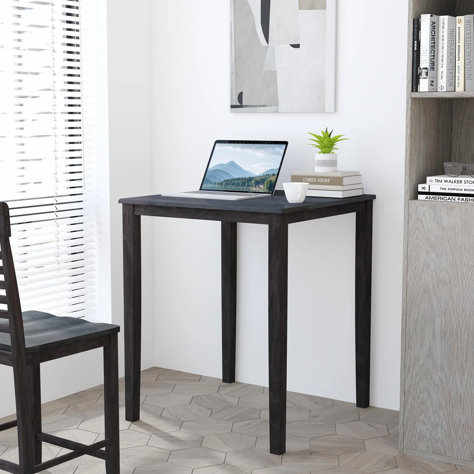 Giantex Square Dining Table with Solid Wood Frame