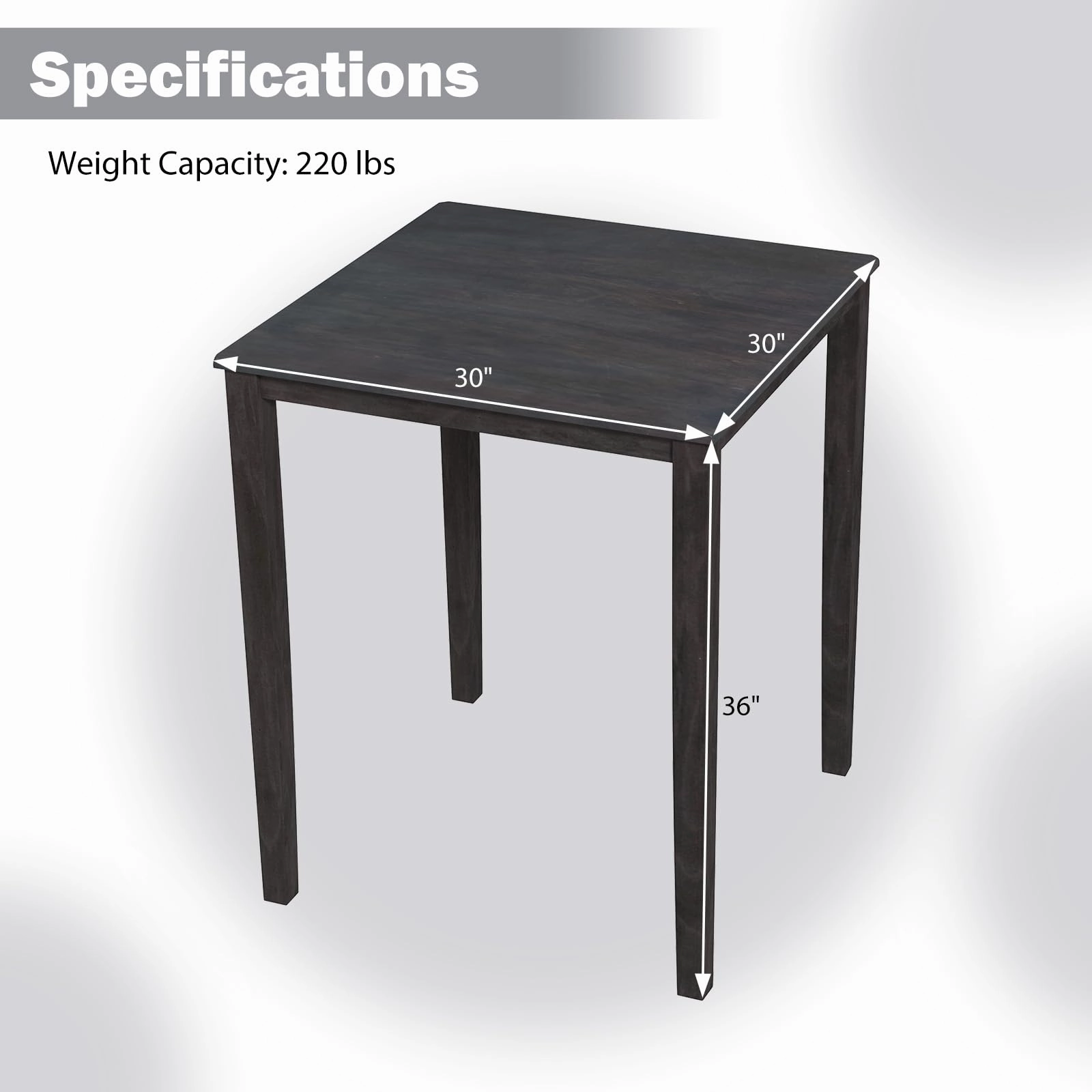 Giantex Square Dining Table with Solid Wood Frame