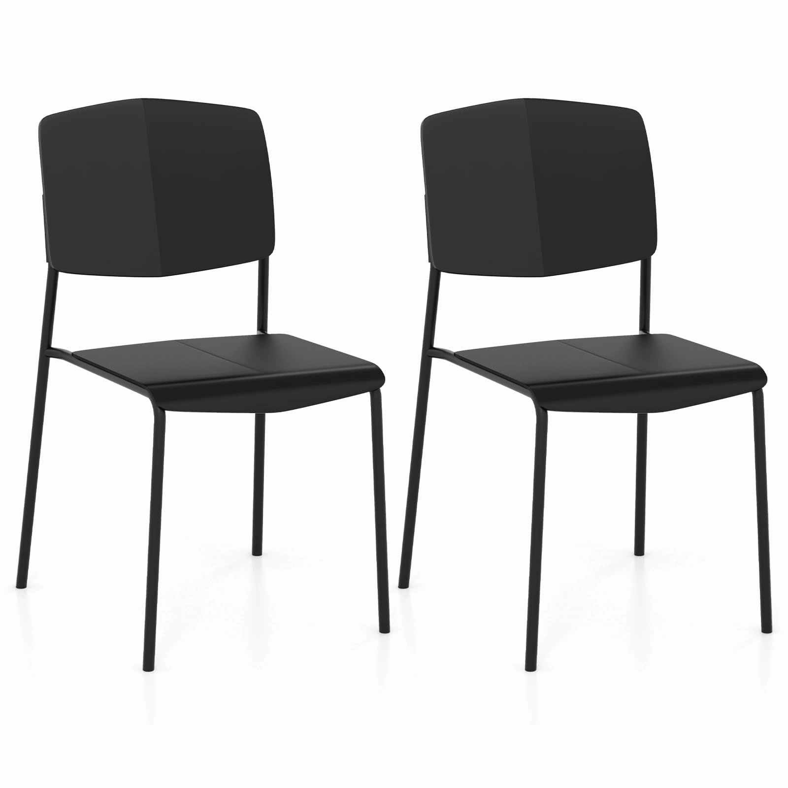 Giantex Stackable Dining Chairs Set, Modern Kitchen Chairs w/Metal Legs & Curved Back, Load up to 350 LBS kitchen towel, placemats