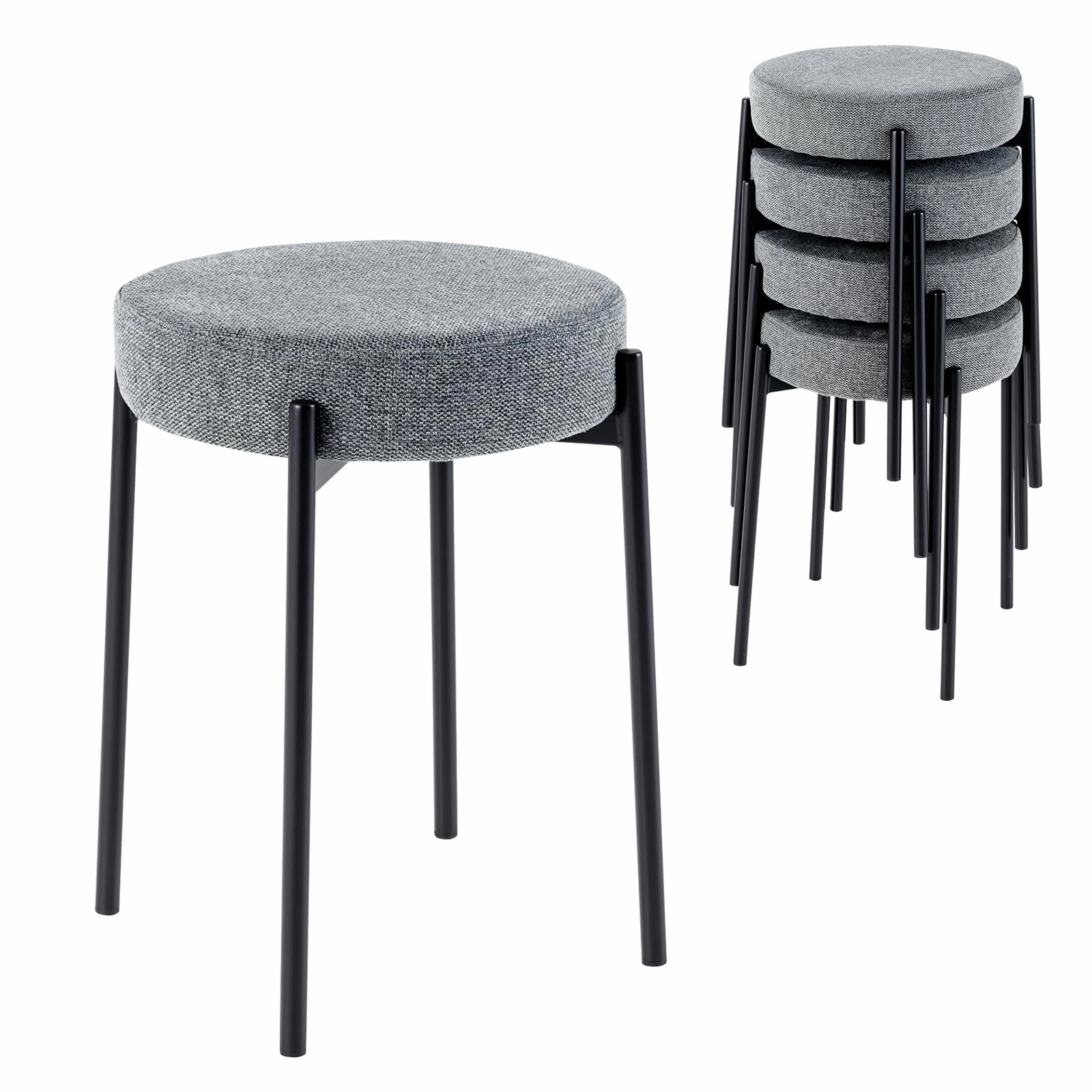 Giantex Stackable Stools Set of 4 kitchen towel, placemats