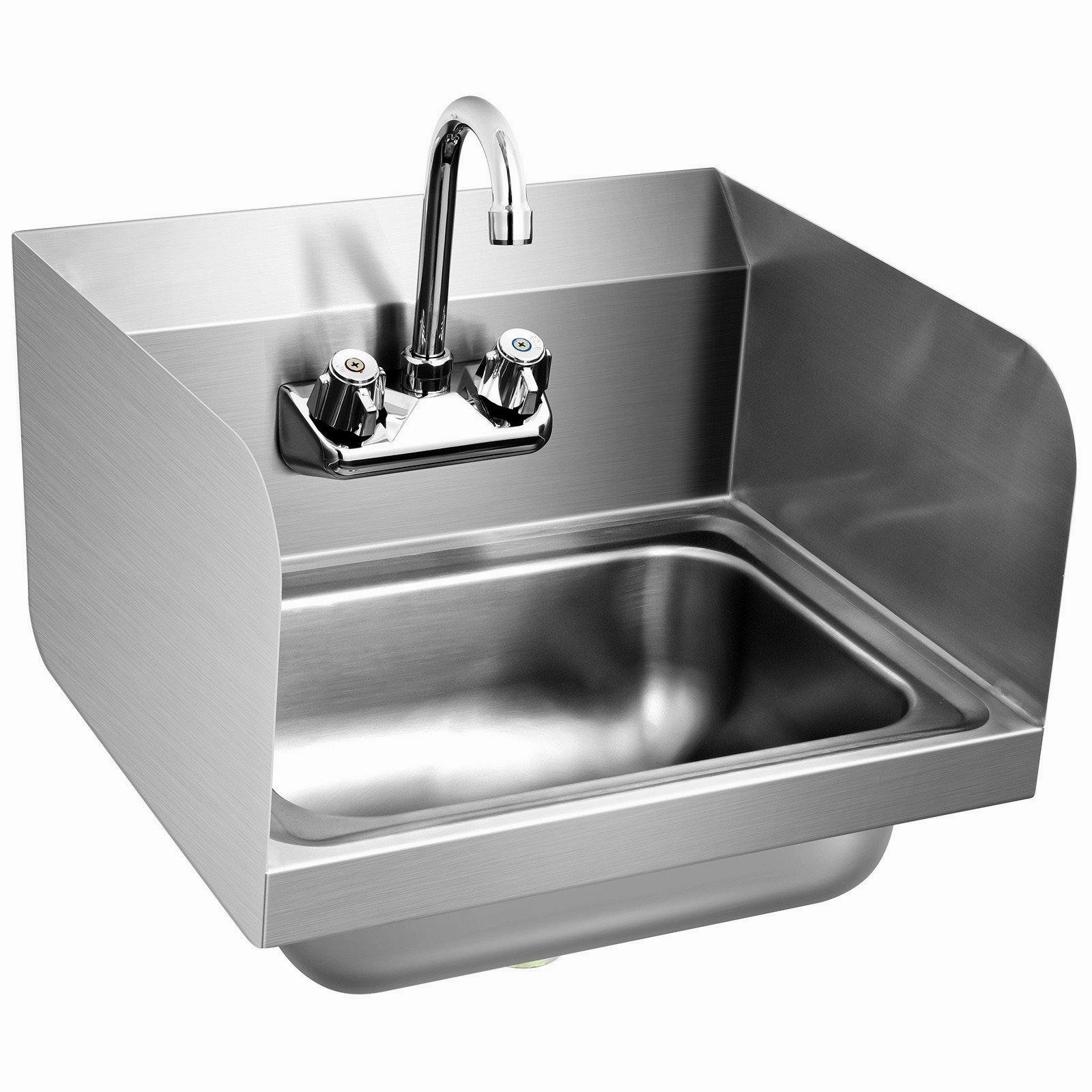 Giantex Stainless Steel Hand Washing Sink, Wall Mount Hand Sink w/ Faucet, 17" x 15" kitchen towel, placemats