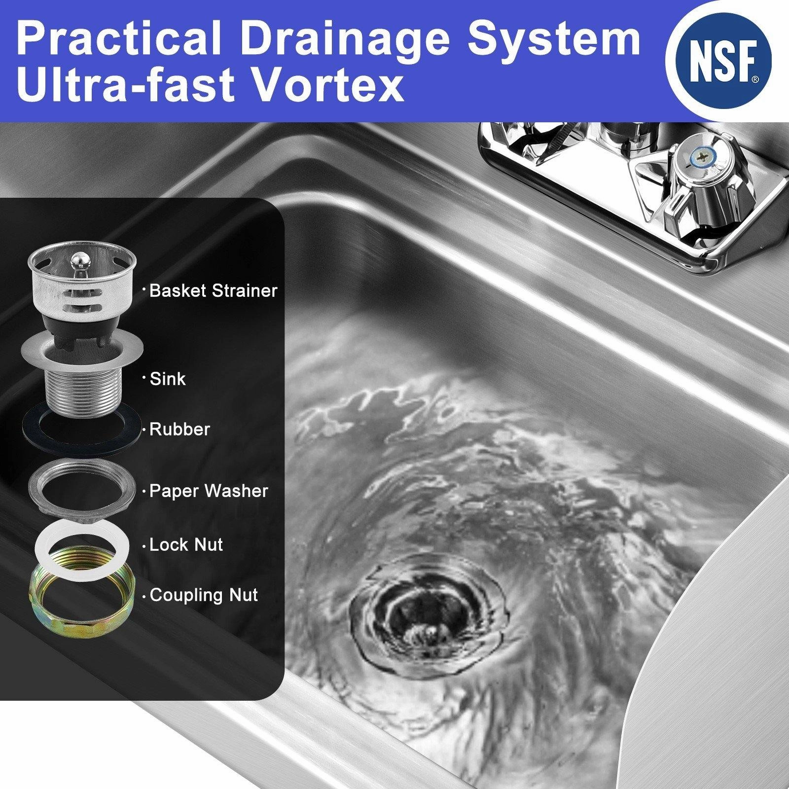 Giantex Stainless Steel Hand Washing Sink, Wall Mount Hand Sink w/ Faucet, 17" x 15"