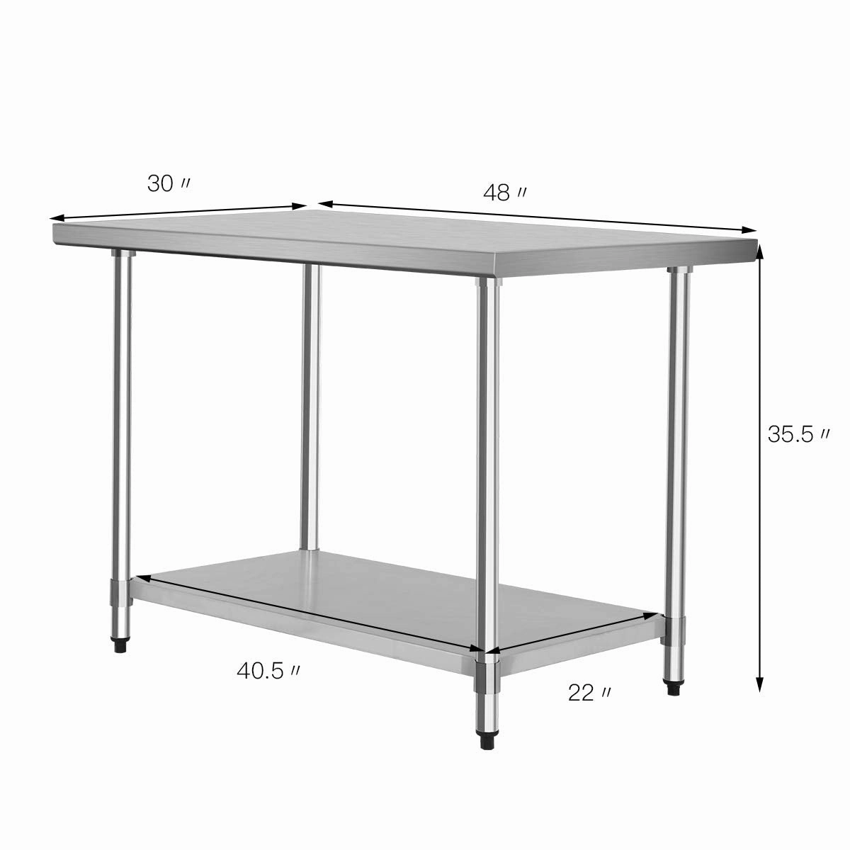 Giantex Stainless Steel Work Table with Shelf Commercial Kitchen Food Prep Table