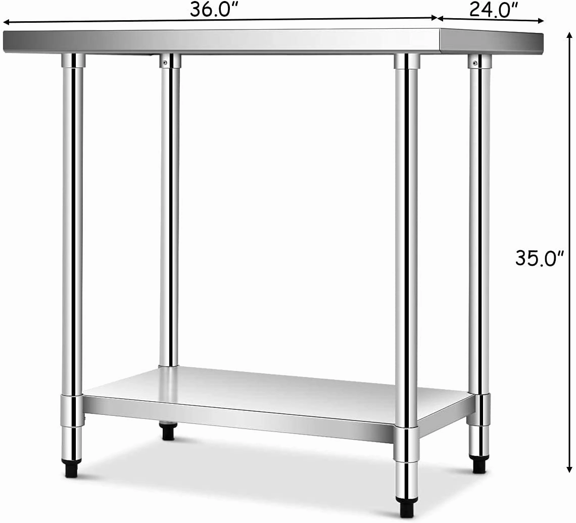 Giantex Stainless Steel Work Table with Shelf Commercial Kitchen Food Prep Table