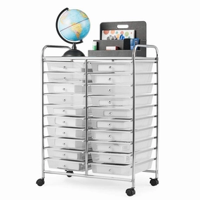 Giantex Storage Drawer Carts, 20-Drawer Organizer, Utility Cart on Wheels outdoor dining set, patio table