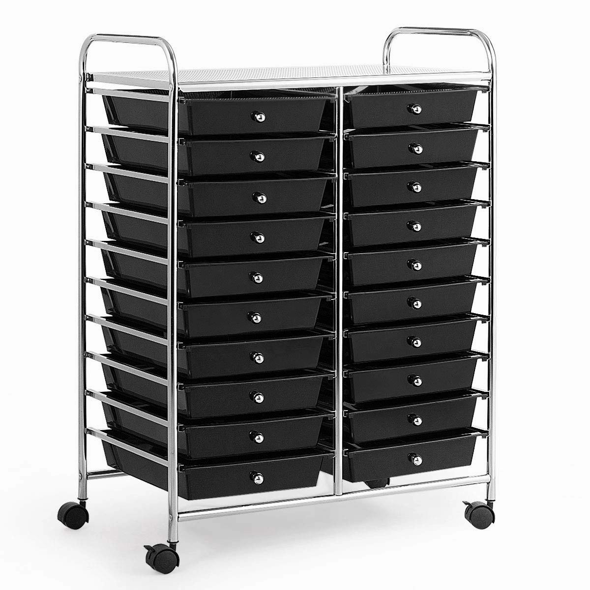Giantex Storage Drawer Carts, 20-Drawer Organizer, Utility Cart on Wheels
