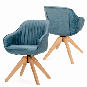 Giantex Swivel Accent Chair for Desk - Set of 2 Armchair Without Wheel sectional sofa, corner couch